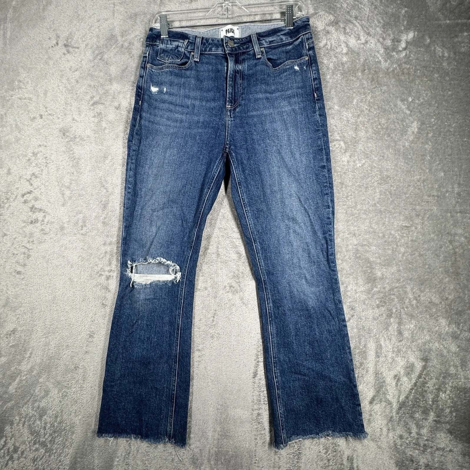 Paige Jeans Womens 6 29" Blue Colette Crop Flare‎ Fading Whiskering Streetwear - Image 2