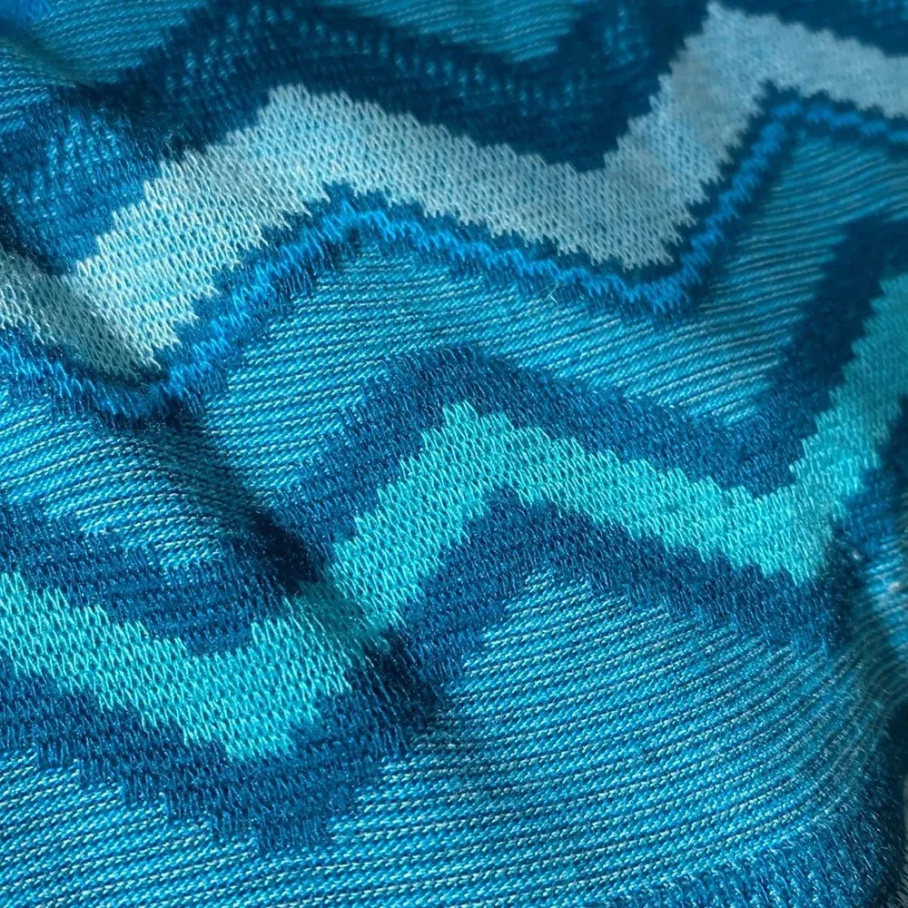 Alexis Maxi Skirt Patchwork Pattern Blue Size Medium Coasta Grandma Knit Made US - Image 11