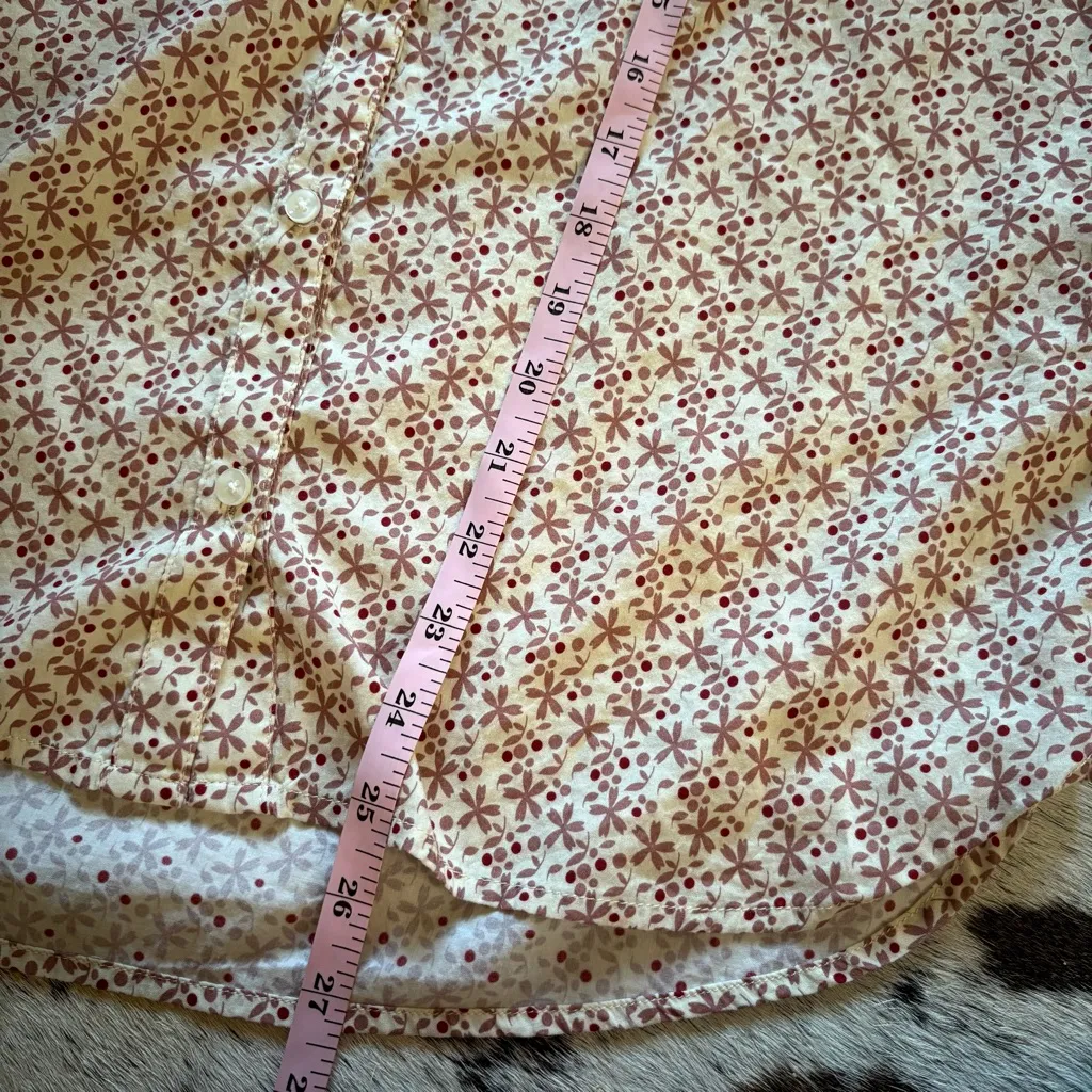 TROVATA BIRDS OF PARADIS Floral Print Button Down Long Sleeve Top Size Small - Image 9