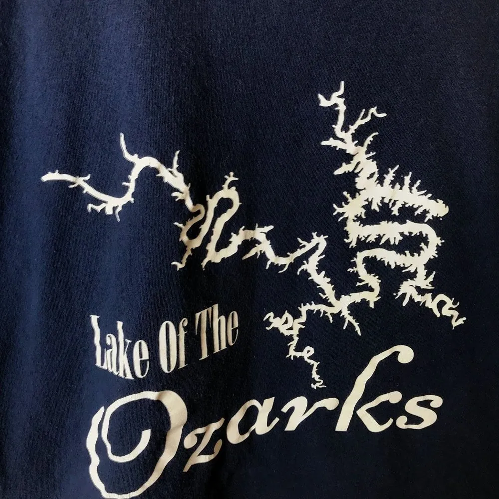 Lake Of The Ozarks T Shirt Resort Destination Graphic Tee Blue Medium M Cotton - Image 5