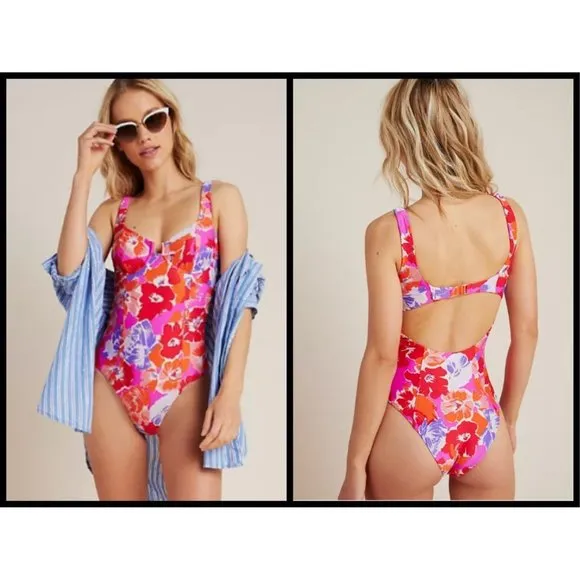 💕L*SPACE💕 Nicolette One Piece Classic Swimsuit Super Bloom Floral Print 6 NWT - Image 2