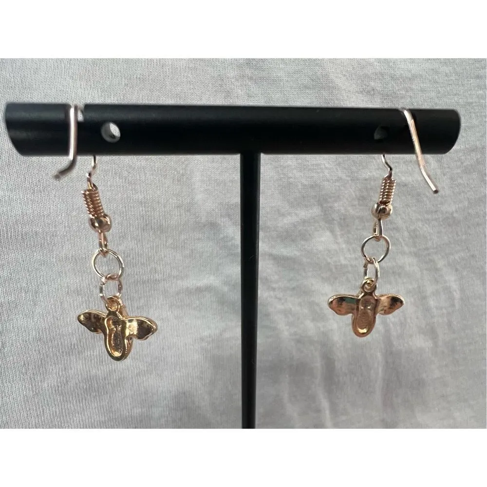 Handmade Dangly Bumble Bee Earrings - Image 4