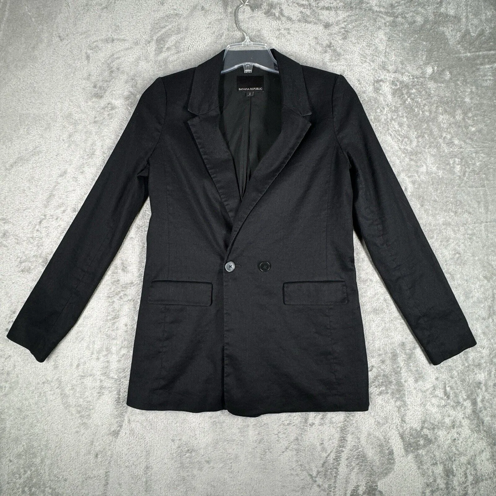 Banana Republic Blazer Womens 4 Tall Black Business Professional Preppy Academia - Image 2