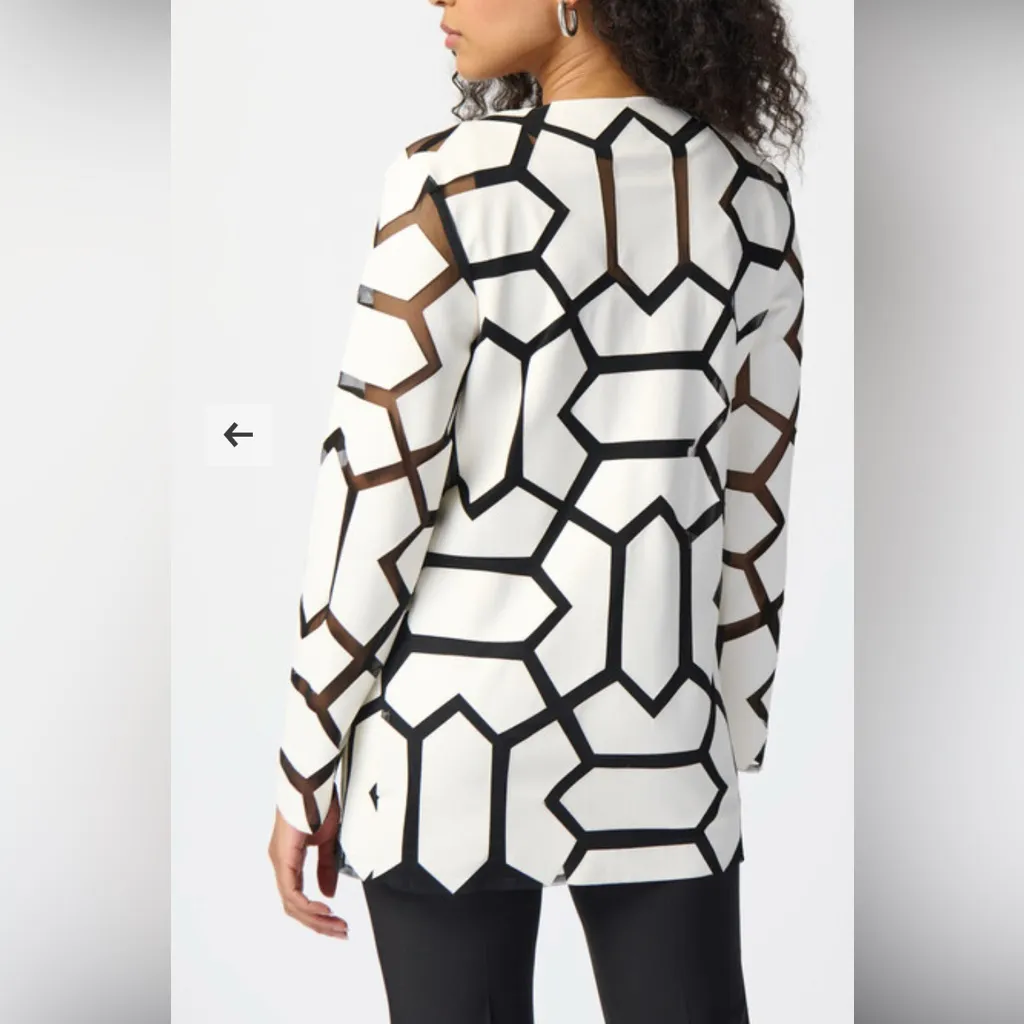 Joseph Ribkoff NEW !  Monochrome Geometric Blazer size S - Image 3
