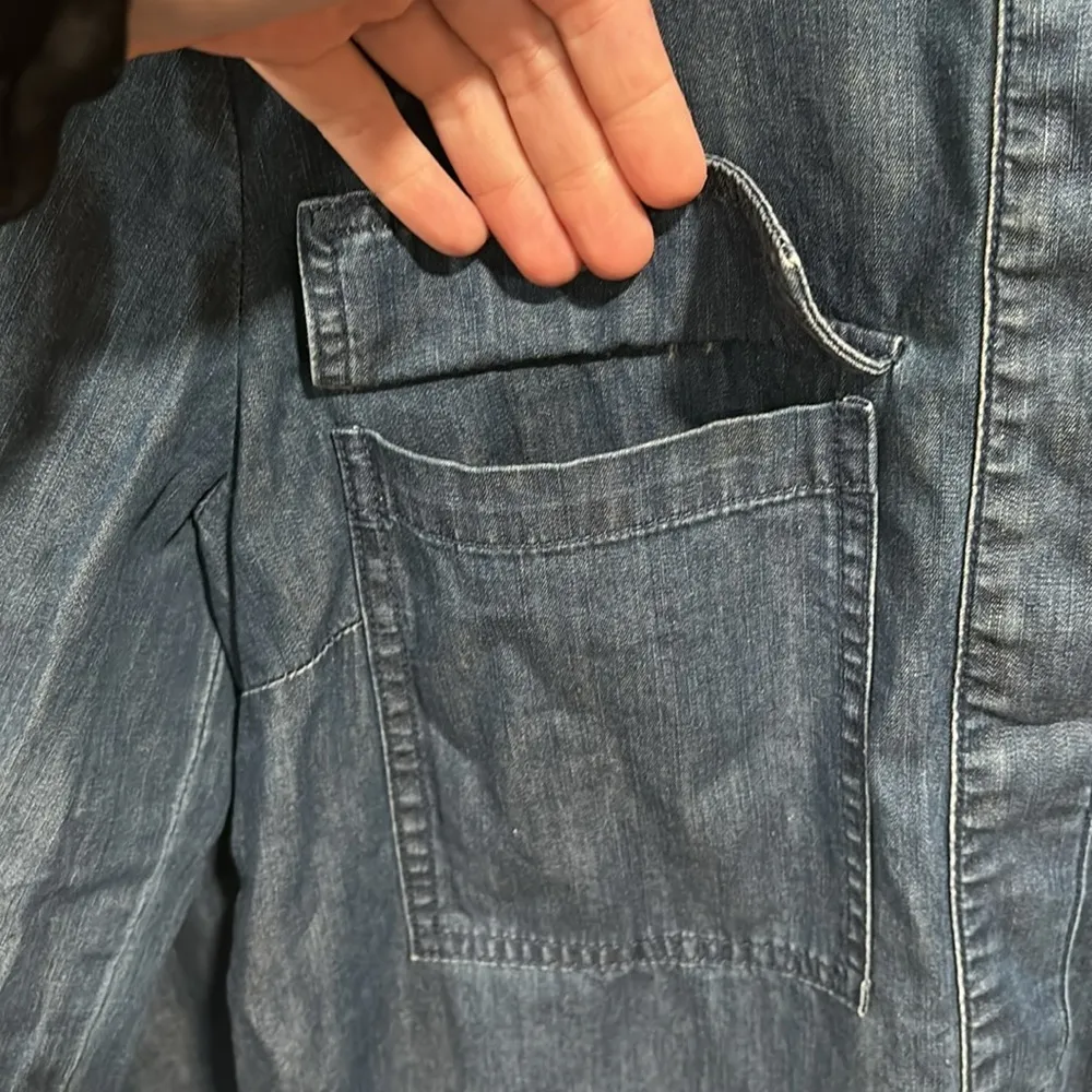 J. Crew Long Sleeve Denim Shirt Dress Size Small - Image 3