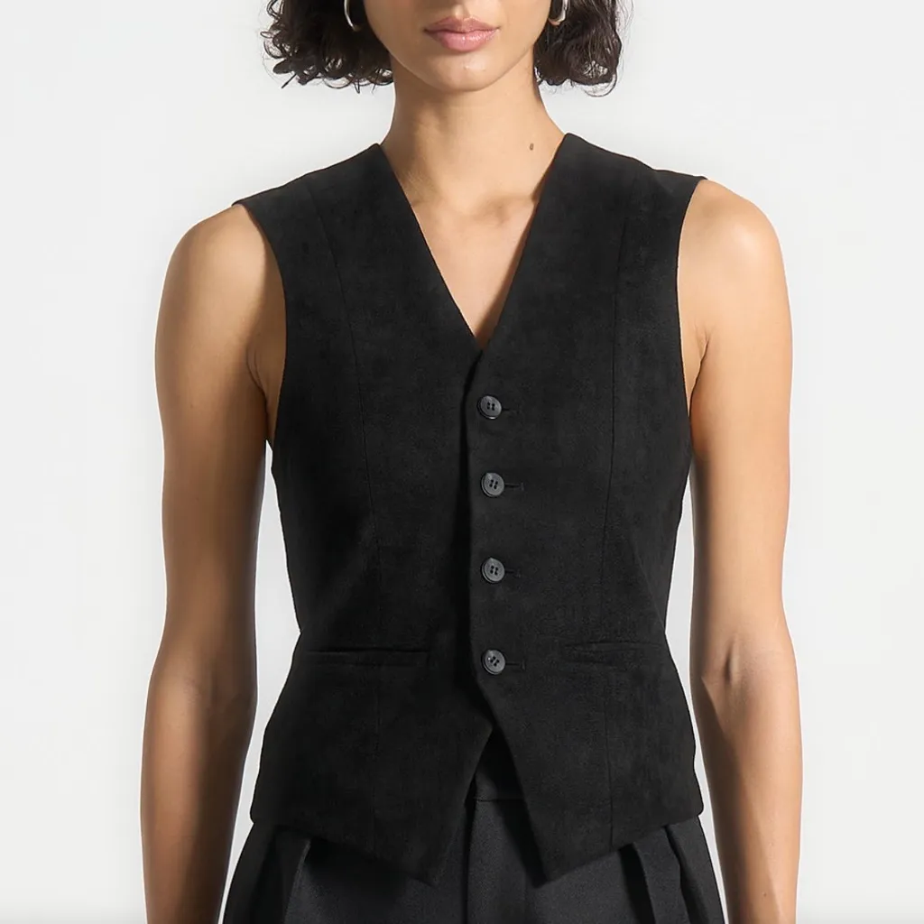Vintage Suede Vest by Joseph Abound Black - Image 2