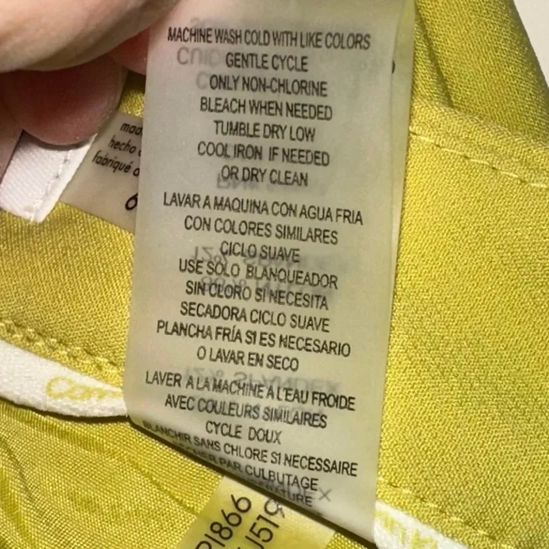 NWT Calvin Klein Green Yellow Tabbed Dress Pants - Image 7