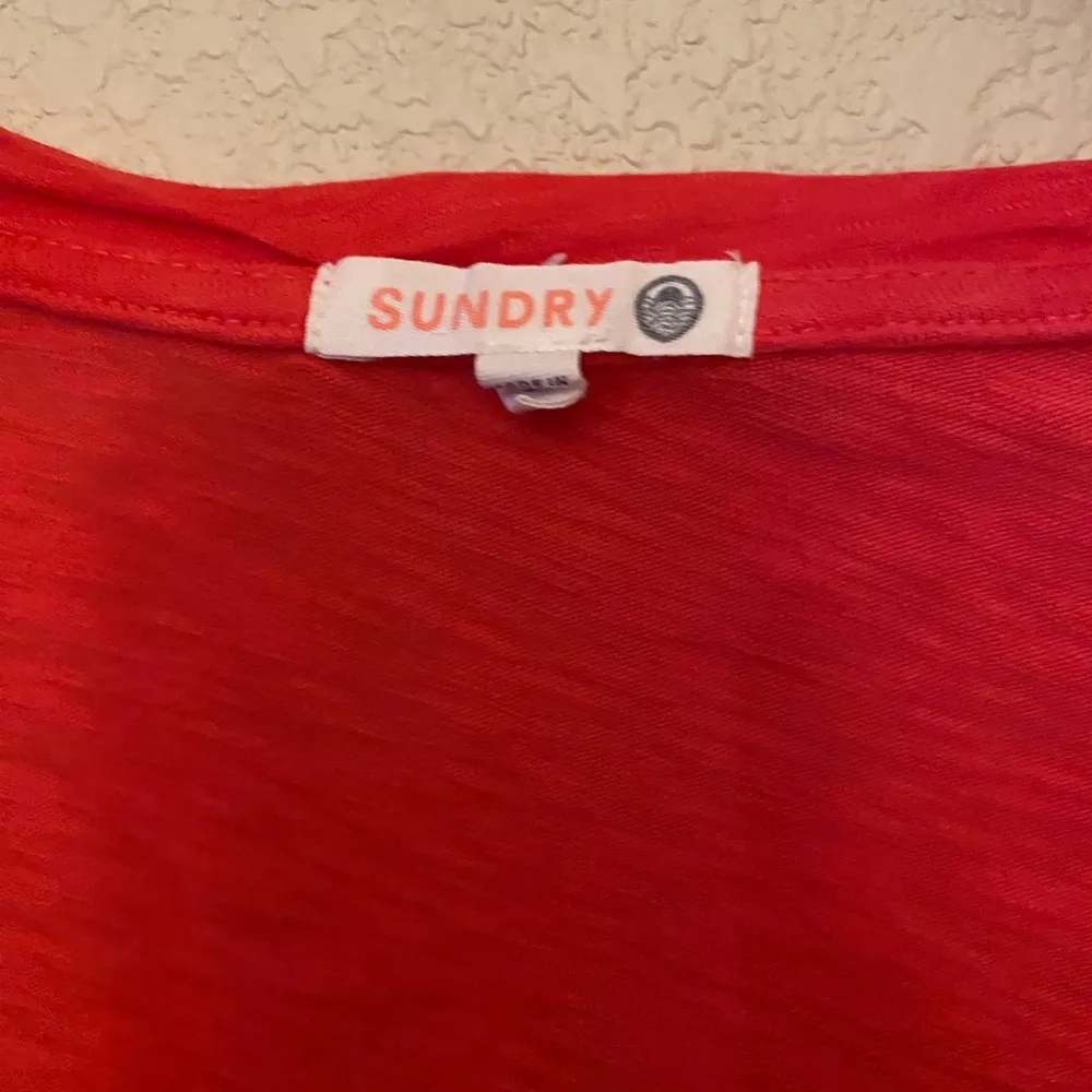 Anthropologie Sundry Red Long Sleeve Top - Image 3