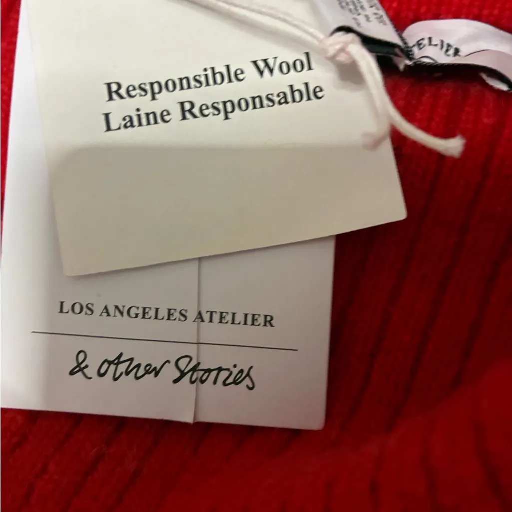 NWT & Other Stories Vibrant Red Wool Alpaca Sweater - Image 5