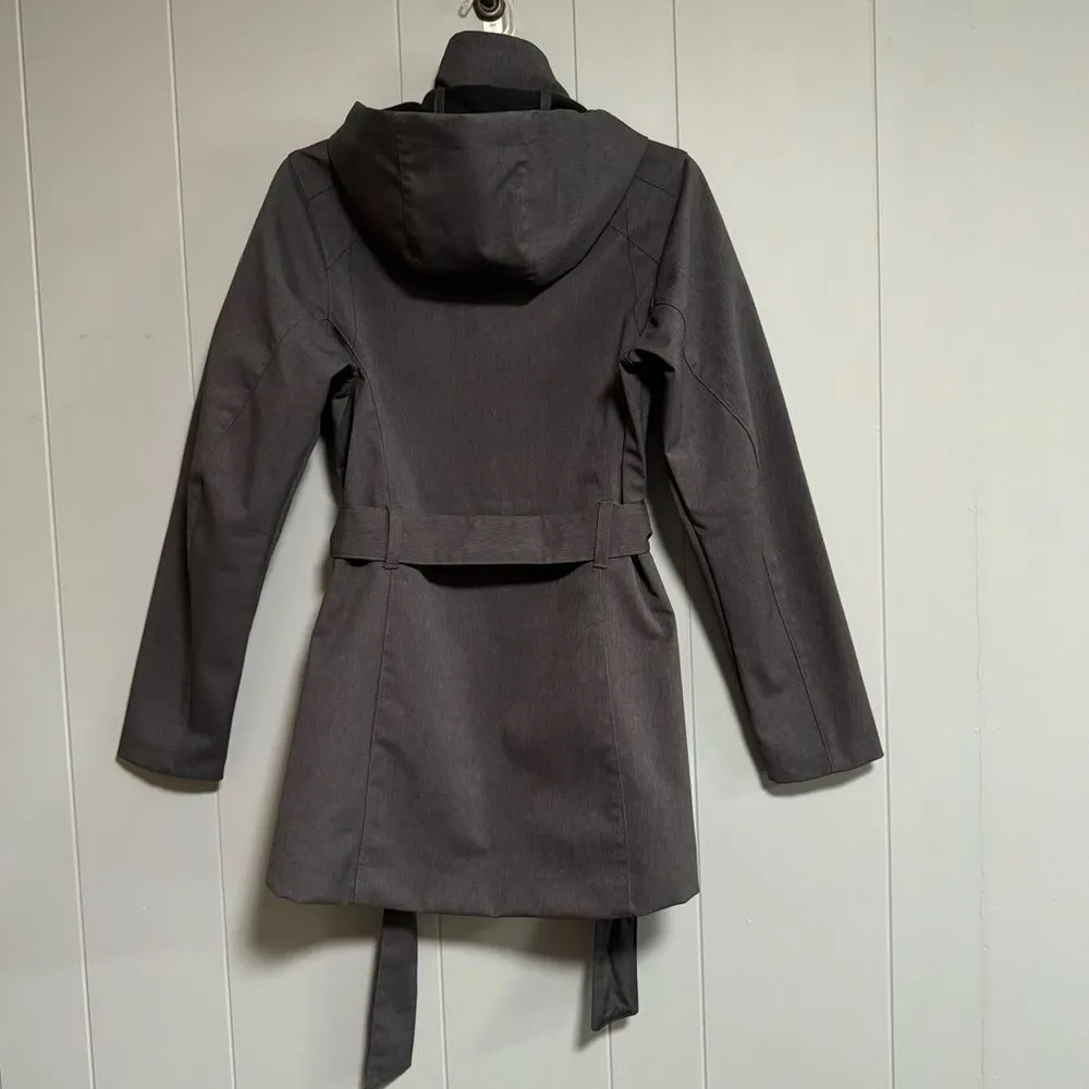 COLUMBIA Take to the Streets II Trench Coat  Tie Waist Hood Gray Size Small - Image 2