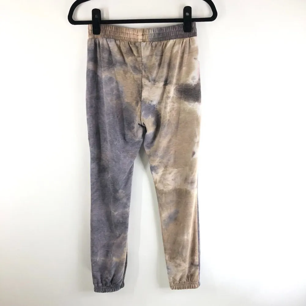Socialite Womens Jogger Lounge Pants Pull On Pockets Tie Dye Brown Purple XS - Image 2