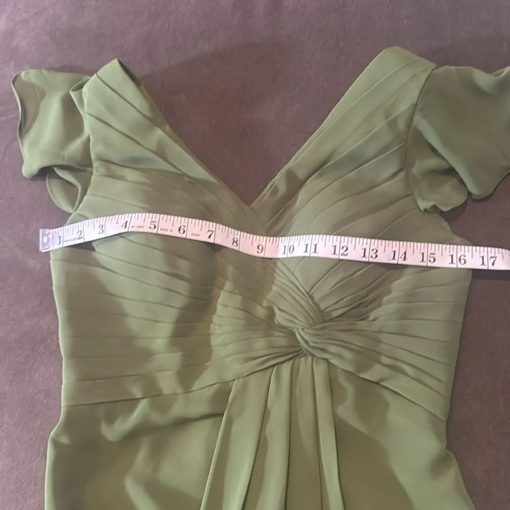 Women’s Green Full Length Chiffon V - Image 9