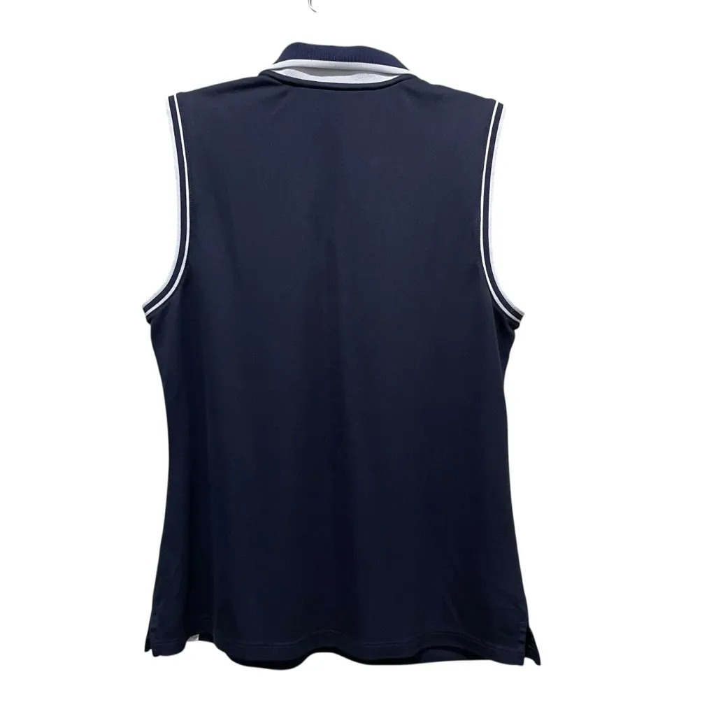 Lady Hagen Sleeveless Polo Tank P Baseball Navy Blue White Women Size Medium - Image 5