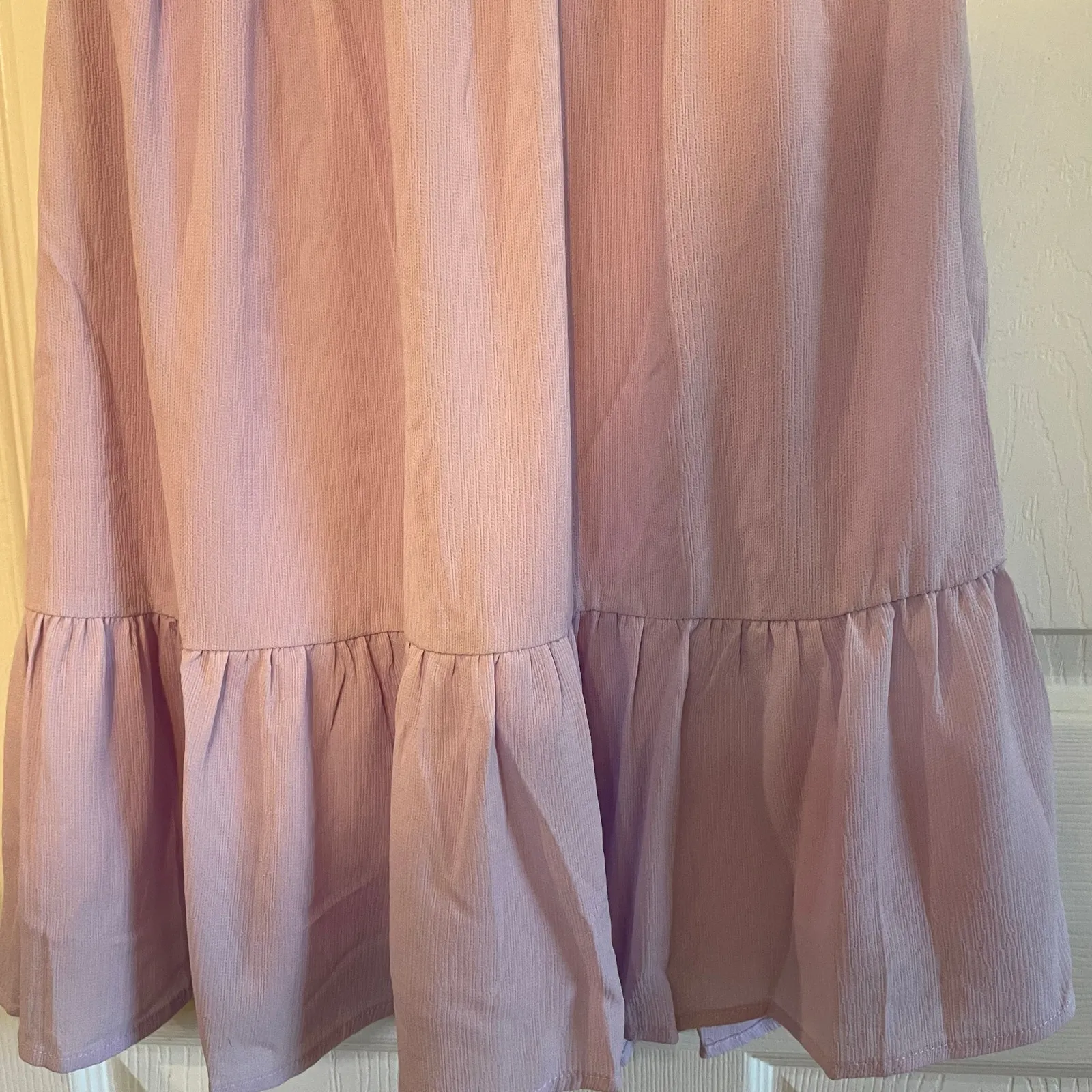 Altar’d State halter style lavender mini dress with crochet detail. Size medium - Image 11