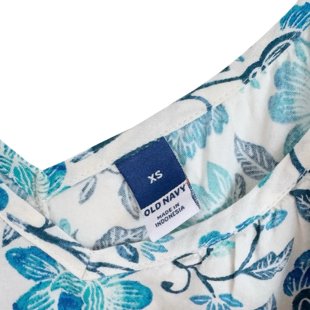 Old Navy Tie-Shoulder Mini Swing Dress Light Blue Print XS Women’s Casual Summer - Image 8