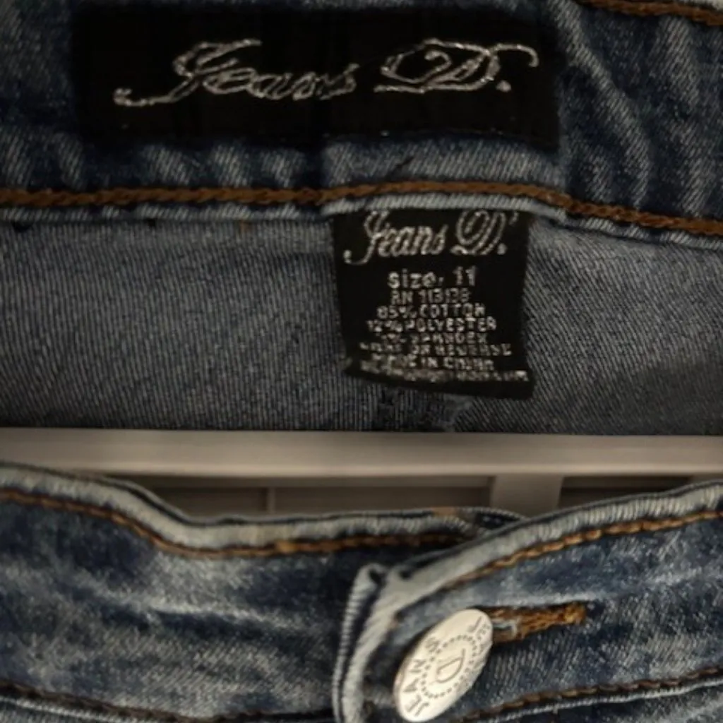 Jeans D Graphic Denim 11 Juniors MGY Y2K Revival Streetwear Statement Boot Cut Blue Size undefined - Image 5