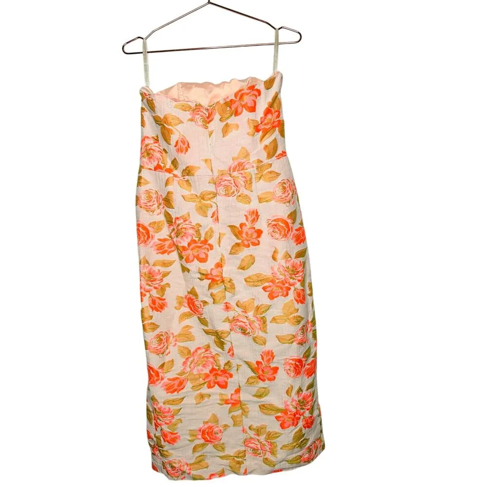 SHOSHANNA Multicolor Floral Cotton Blend Statement Bow Tie Merlin Dress Size 10 - Image 7