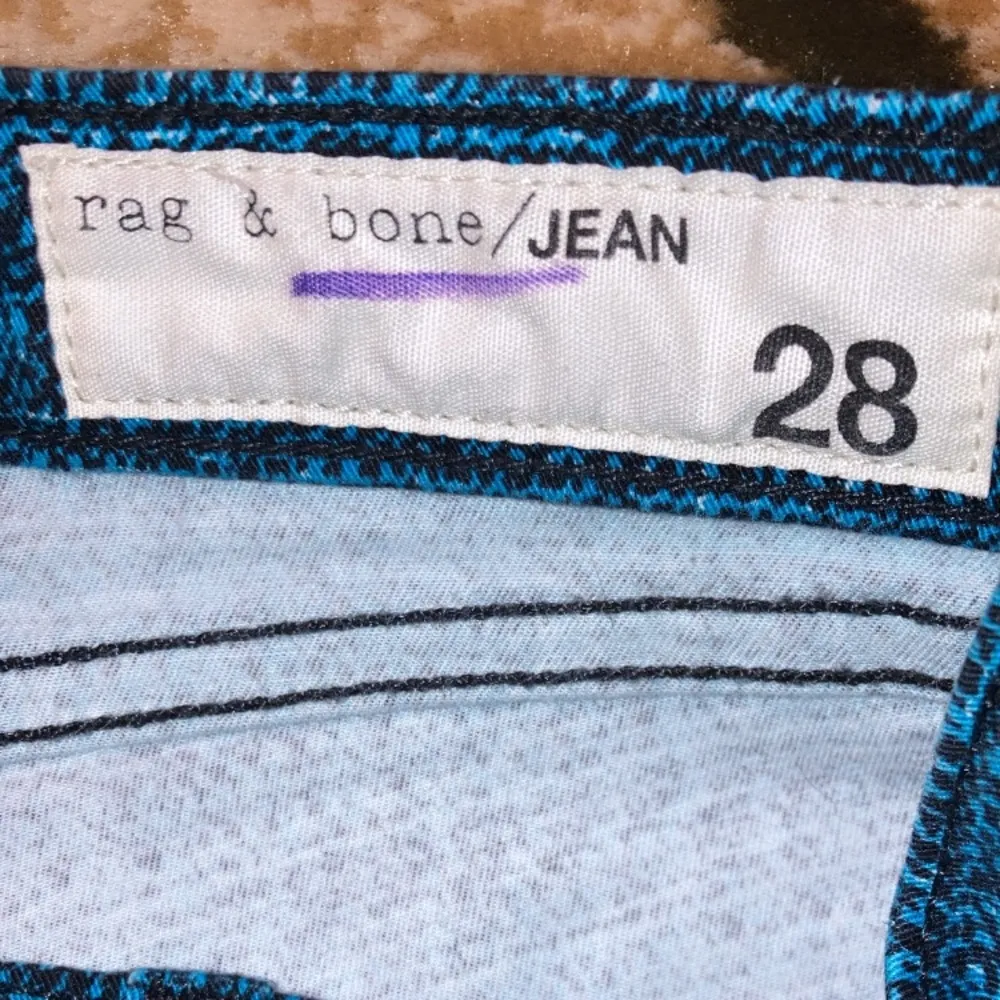 Rag & Bone Skinny Jeans Size 28 Blue Black & White Tweed Print - Image 3