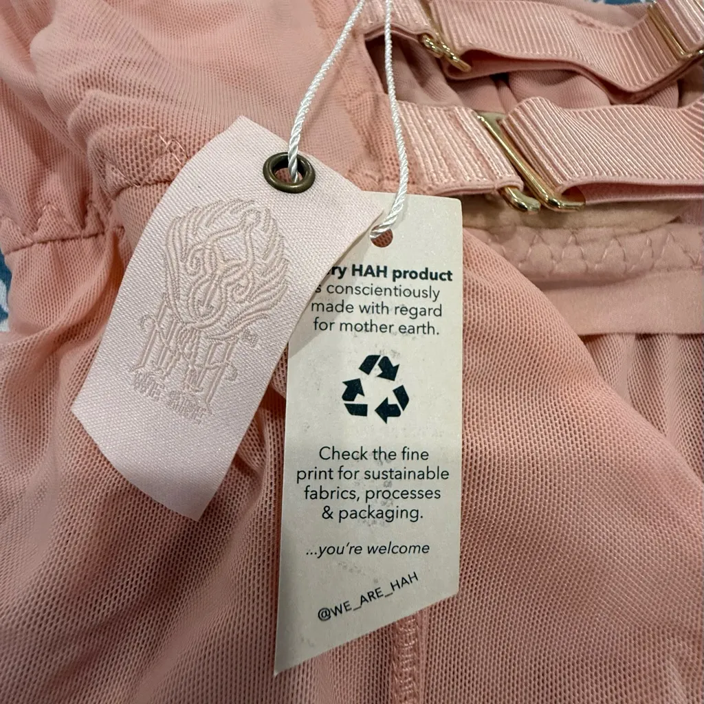 NWT We are HAH Under the Wire Mesh Bodysuit in Copper Rose, Size Medium Pink - Image 9