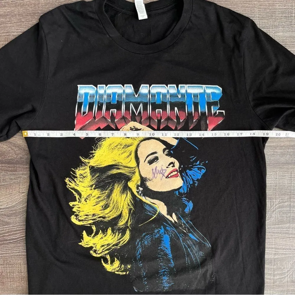 Diamante Signed Pop Art Blonde Band Tee Black Large - Image 6