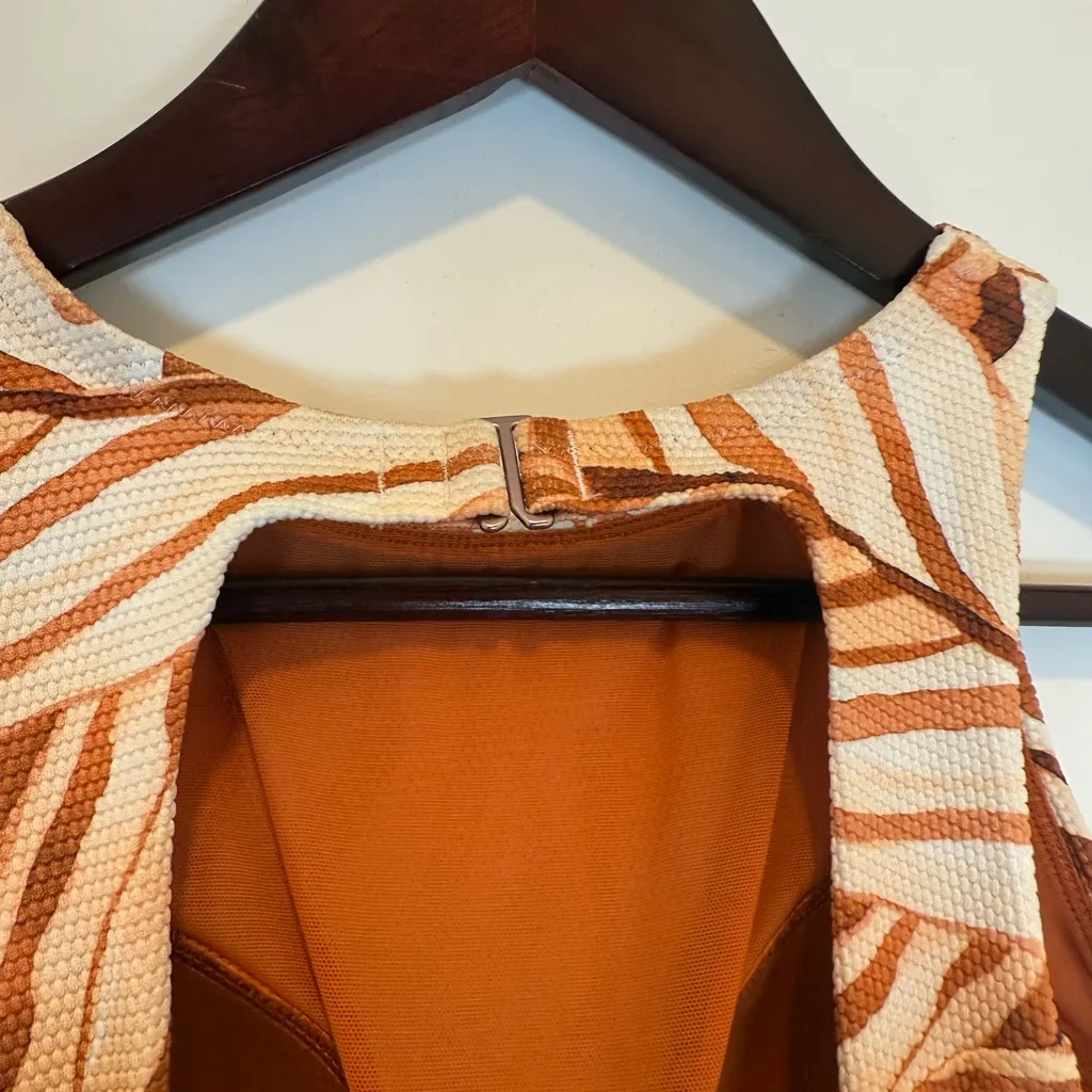 Calia Orange and White Striped One Piece Swimsuit Size 4 - Image 6