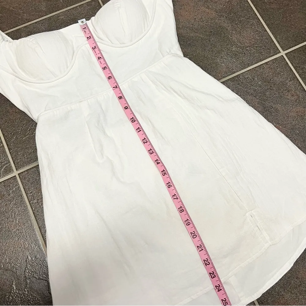 NEW  Norma Puff Sleeve Cutout Back Mini Dress White NWT - Image 13