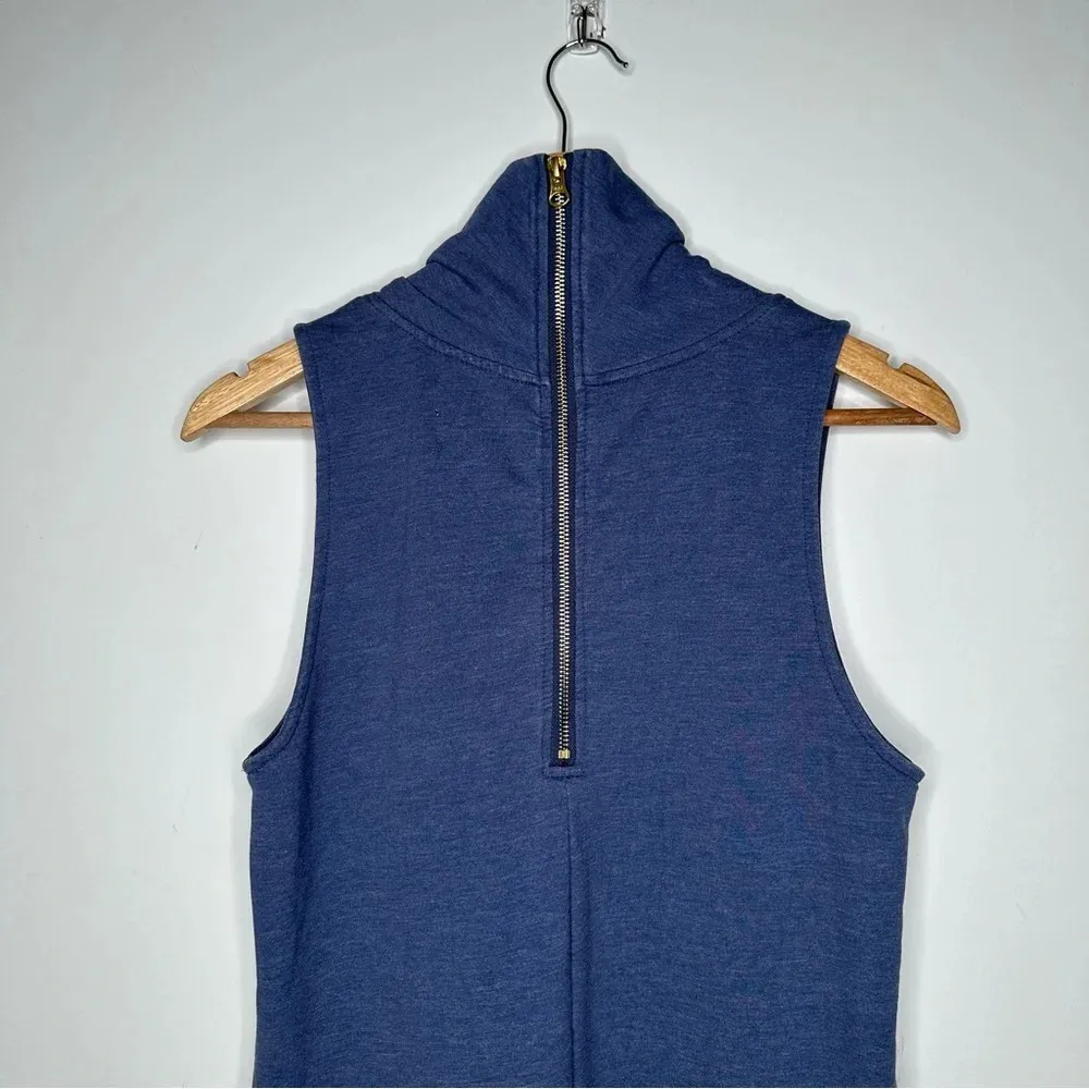 Sundays Anthropologie Blue Sleeveless Mock High Neck Sweatshirt Dress Small - Image 6