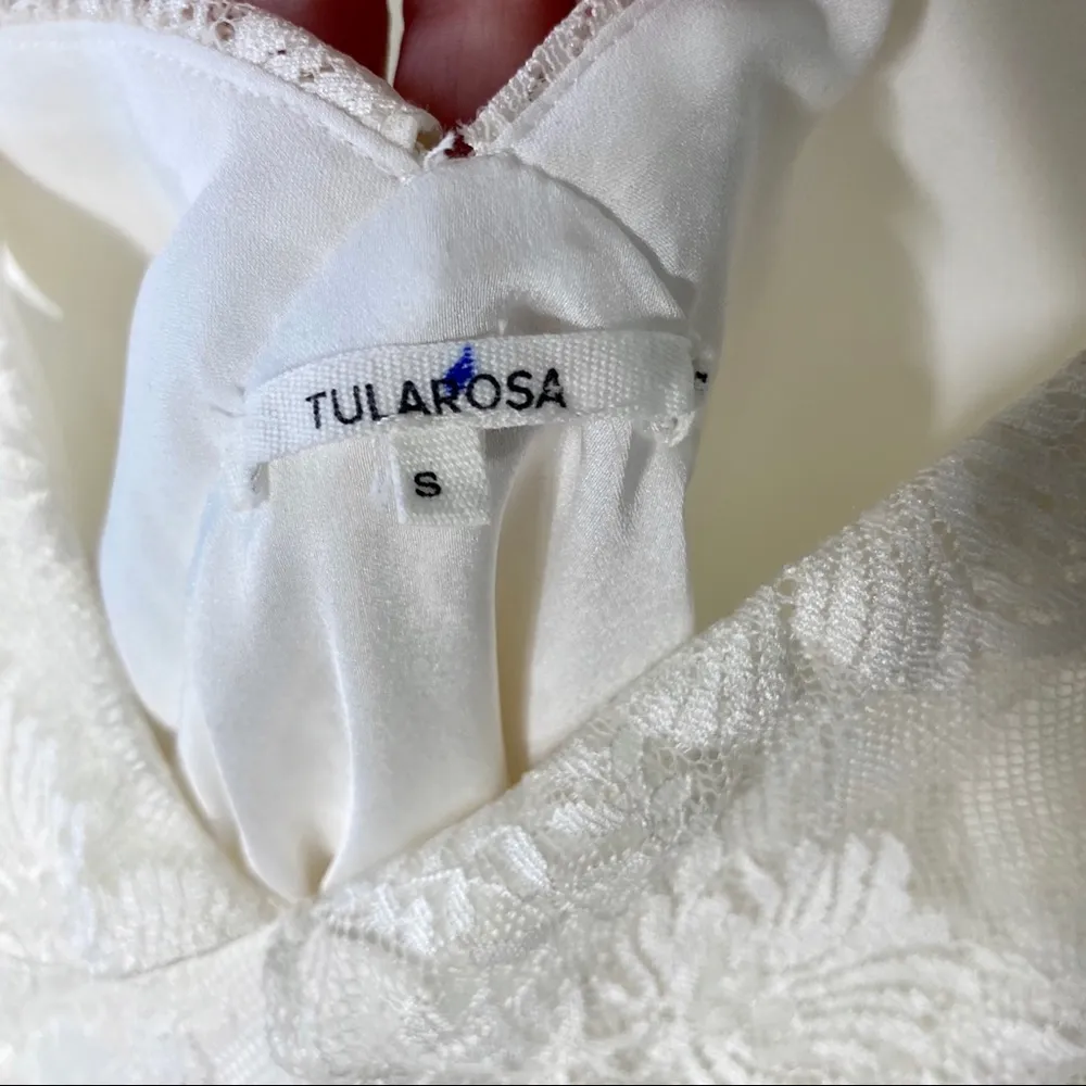 Tularosa Lorraine Ivory Cold Shoulder Lace Dress Size Small - Image 5