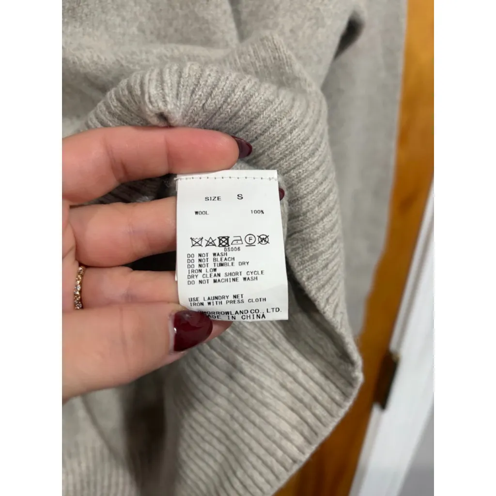 MACPHEE Tomorrowland Light Gray Wool Blend Knit Sweater Women’s Japan Minimalist - Image 4