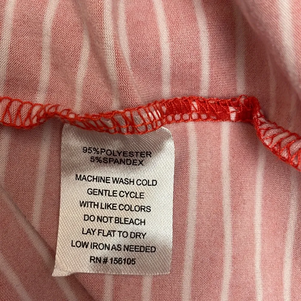 Absolutely Love It! Red with White Stripes Short Sleeve Scoop Neck Midi Dress M Size M - Image 10