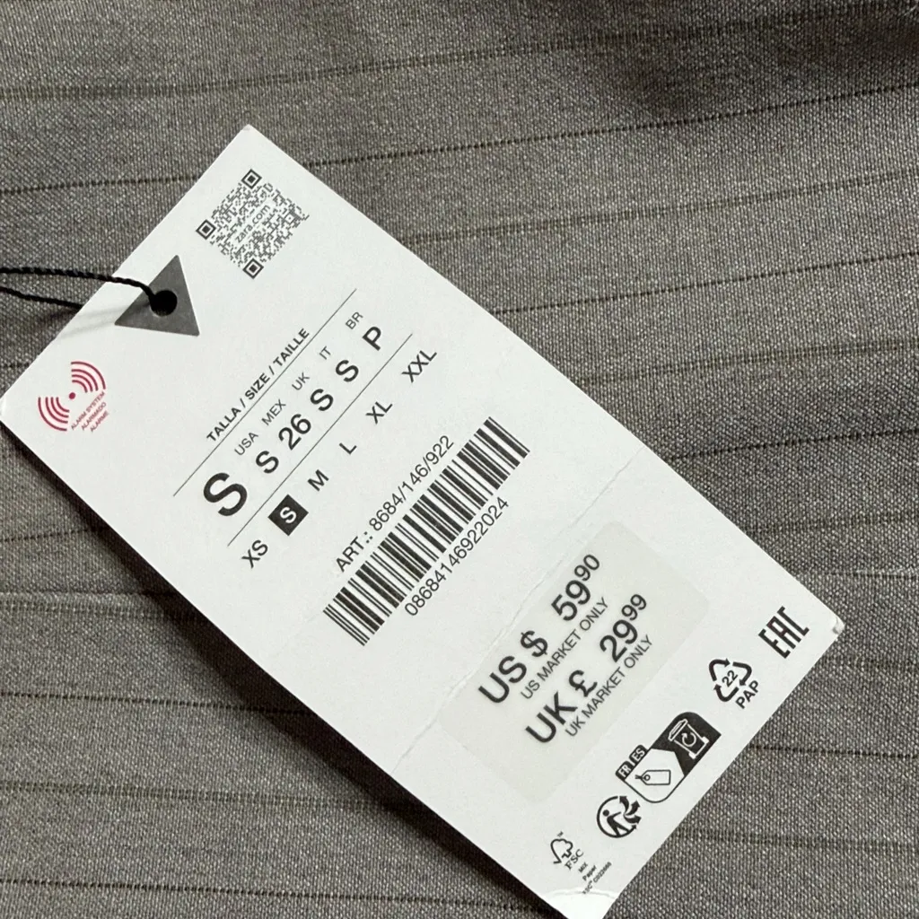 NWT Zara Strapless Pinstripe Dress - Image 16