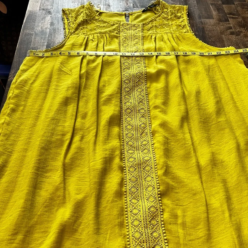 ZAC & RACHEL Sleeveless Crepe Dress Amber Yellow Size 3X - Image 9