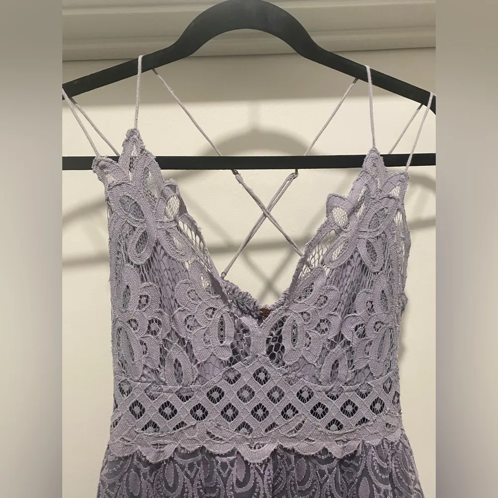 FP One Boho Purple Lace Adella Slip Dress With Two Tier Ruffle Skirt - Image 8