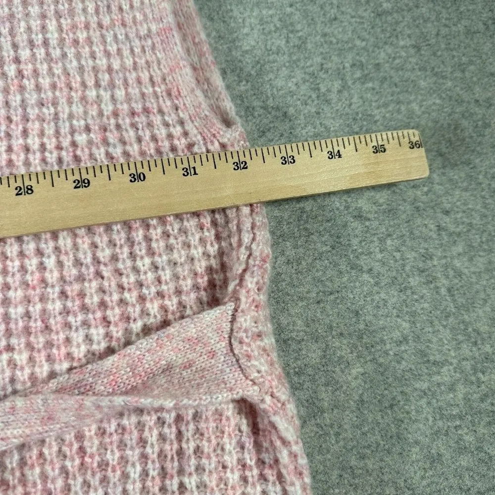 Ann Taylor LOFT M/L Womens Poncho Sweater Pink Tie Sleeveless Oversized Kimono - Image 8
