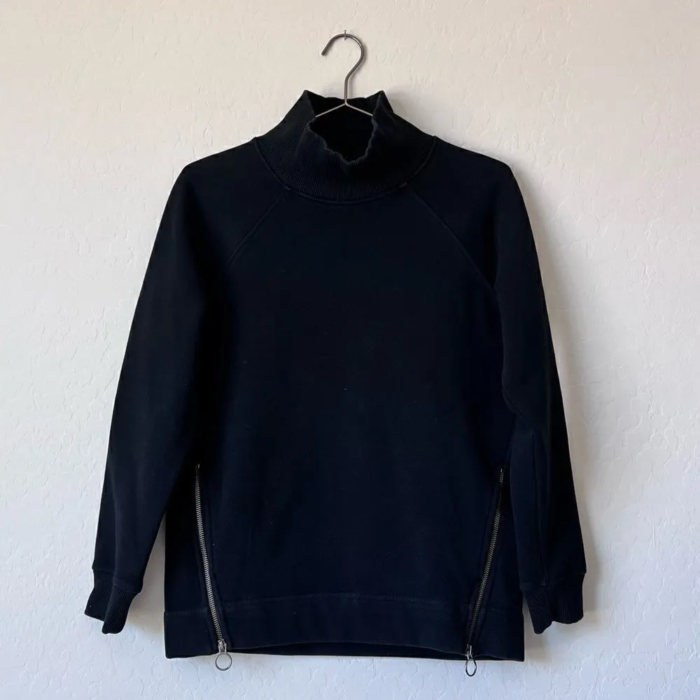Athleta Cozy Karma Side Zip Funnel Neck Sweatshirt Black Size XS 510382 - Image 6