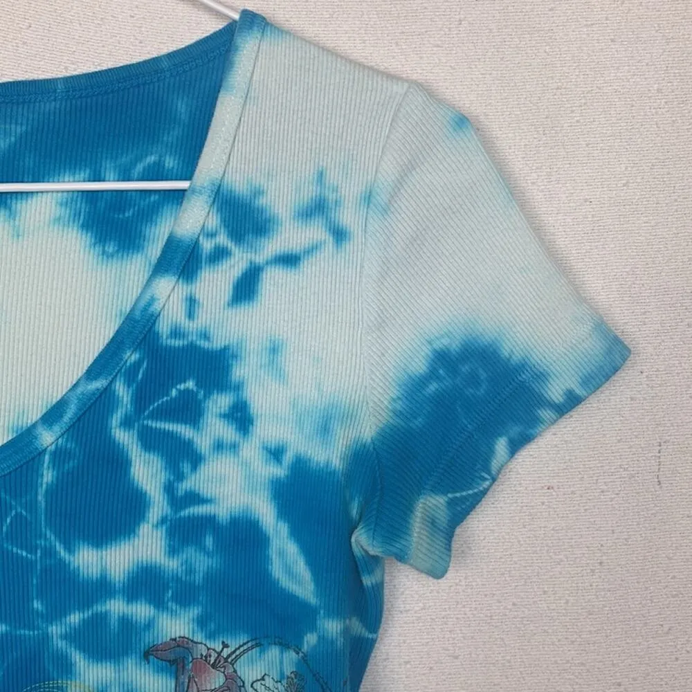 90s Sledge Womens medium USA tiedye tee shirt blue tattoo tribal vintage y2k pea - Image 6