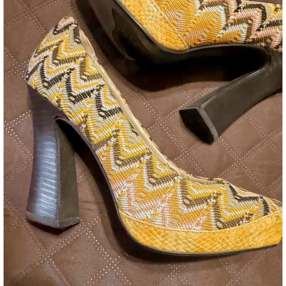 Naughty Monkey Women's Platform Heels w. Embroidered Exterior, Snakeskin - 6 - Image 6