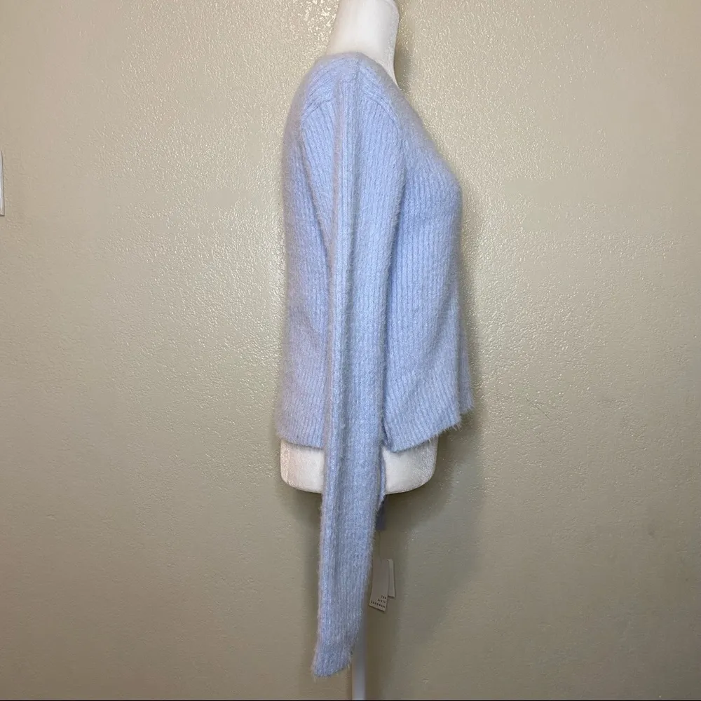 Ten Sixty Sherman Blue Feather Fuzzy Crew Neck Sweater Size Large NWT - Image 4