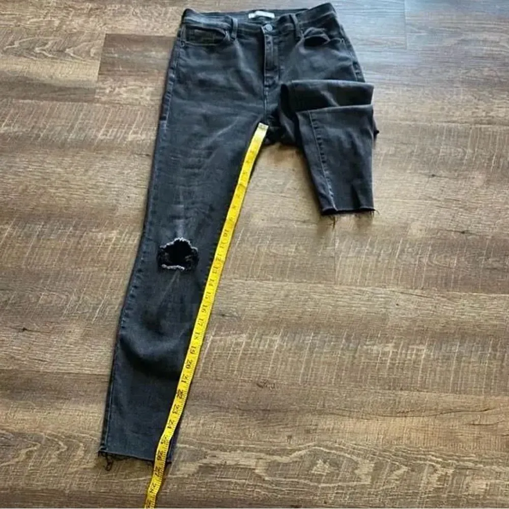 PacSun Skinny Jeans High Rise Distressed Jegging Ripped Frayed Black - Image 9