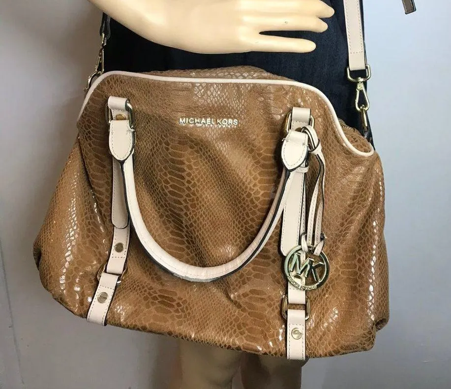 Michael Kors Snake Print Leather CrossBody Bag - Image 5