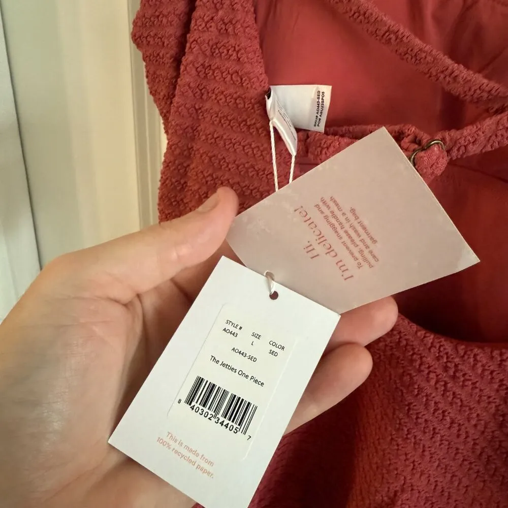 NEW Andie The Jetties One Piece Size Large Color Pink Red - Image 6