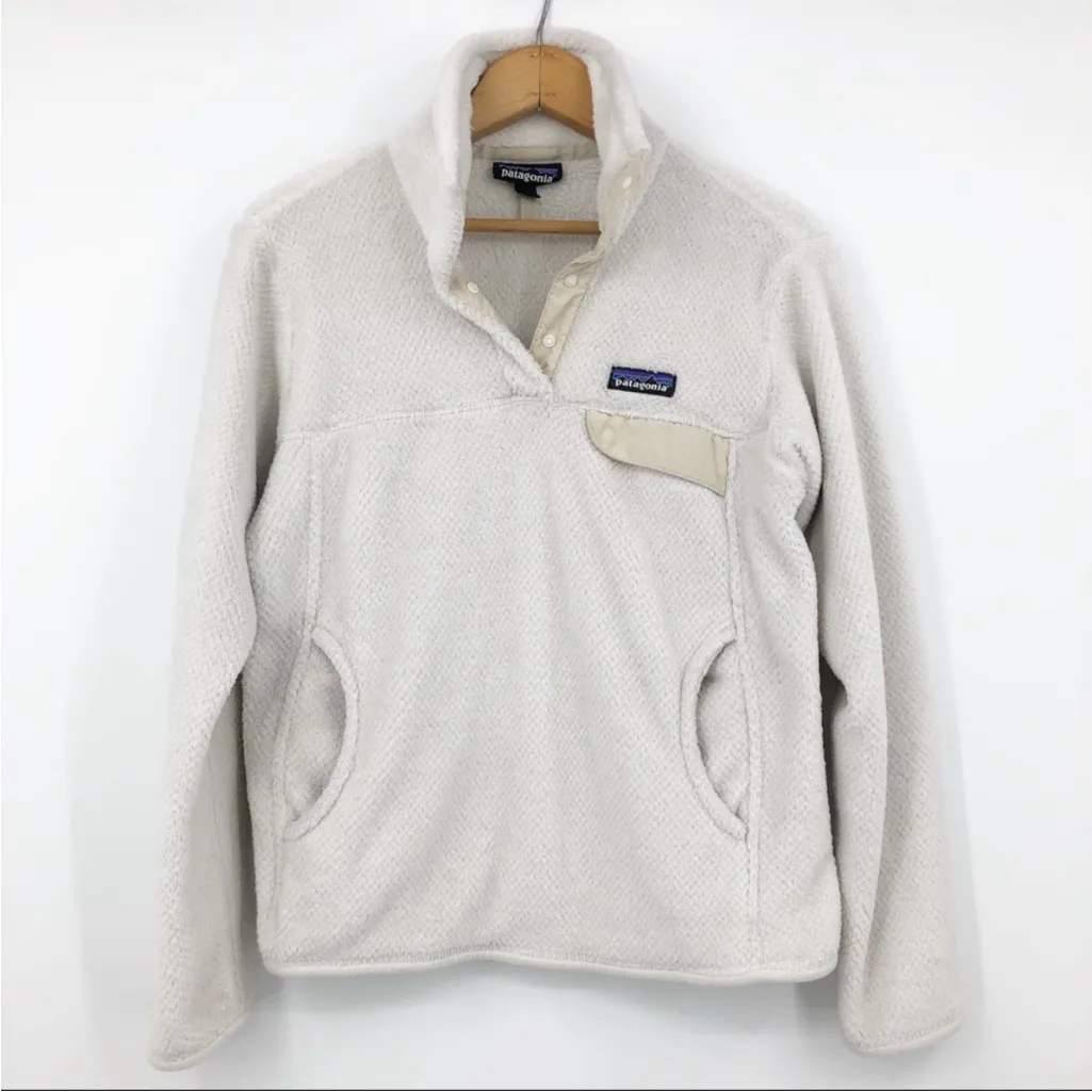 Patagonia Re-Tool Fleece $120 Snap T Beige Jacket Ivory Small - Image 7