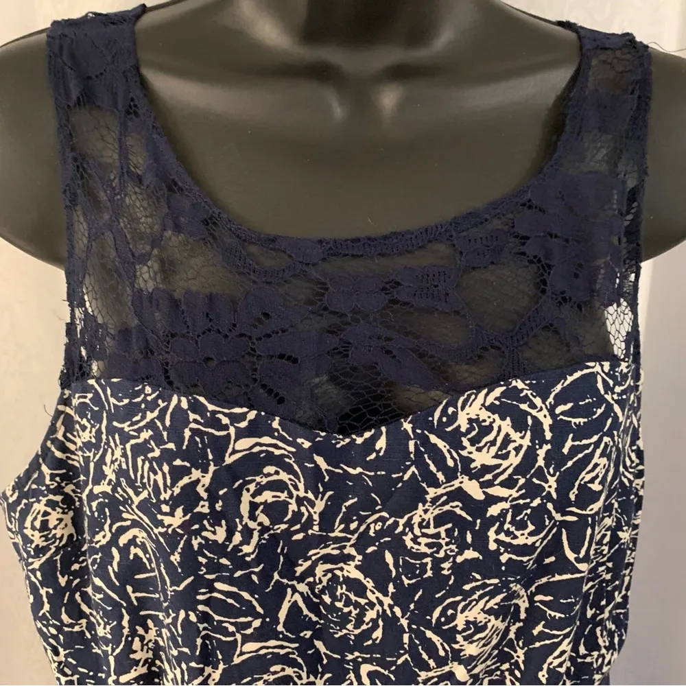 BB DAKOTA Damask Blue Dress. Sz:8 - Image 2