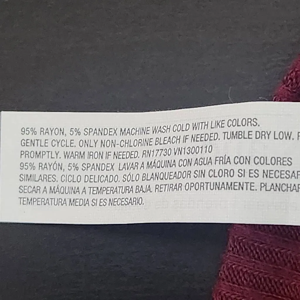 Auden Oxblood Ribbed Knit Lounge Top NWT Size Large Burgundy Knit Top Red - Image 8