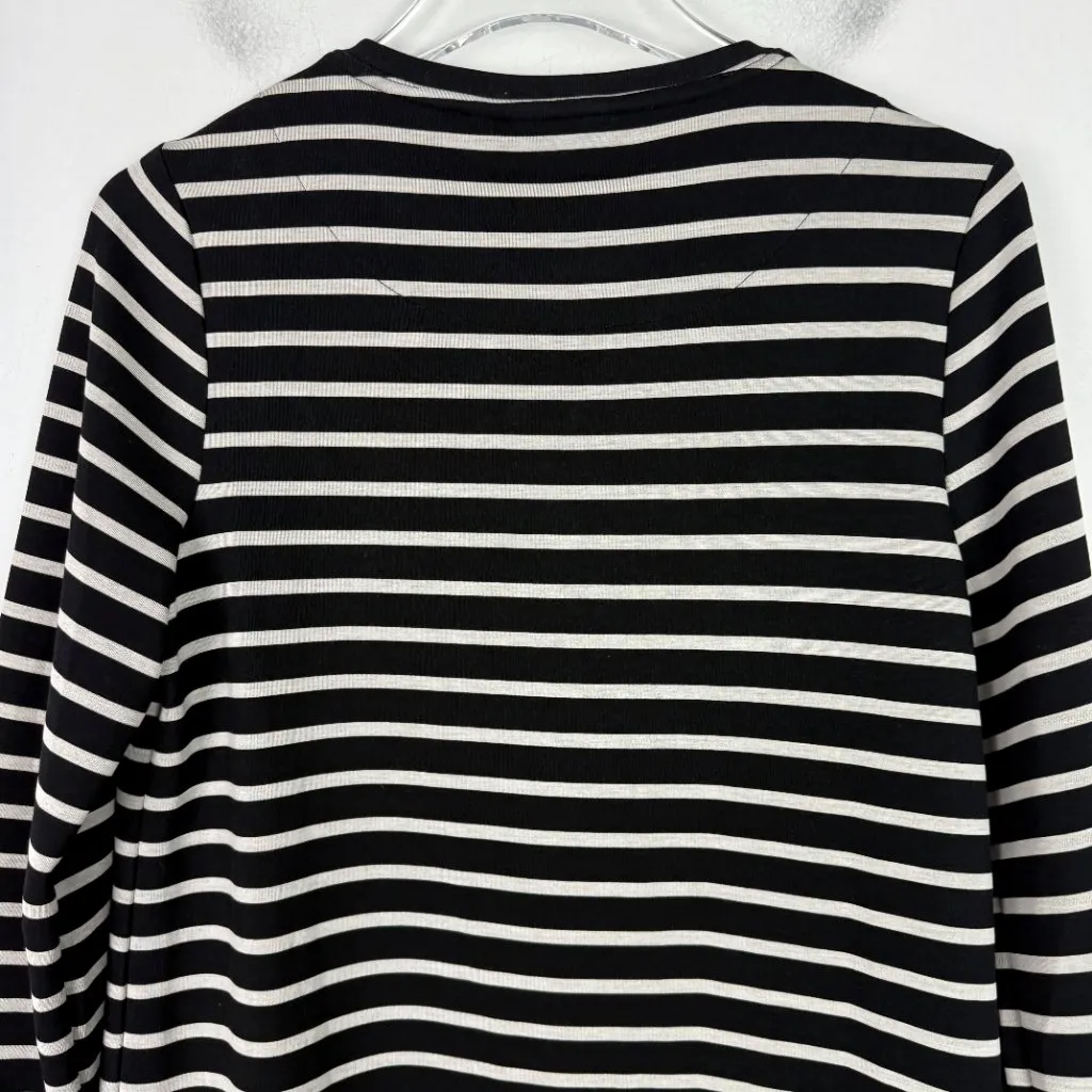 NWT Chico's Zenergy Soft Scuba Stripe Long Sleeve Top Black 0 Size Small NEW - Image 9
