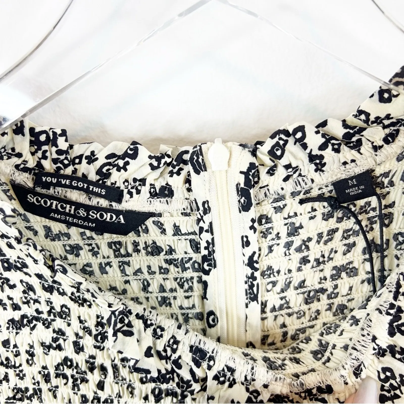 NWT Scotch‎ & Soda Frill Ruffle Floral Mini Dress M - Image 5