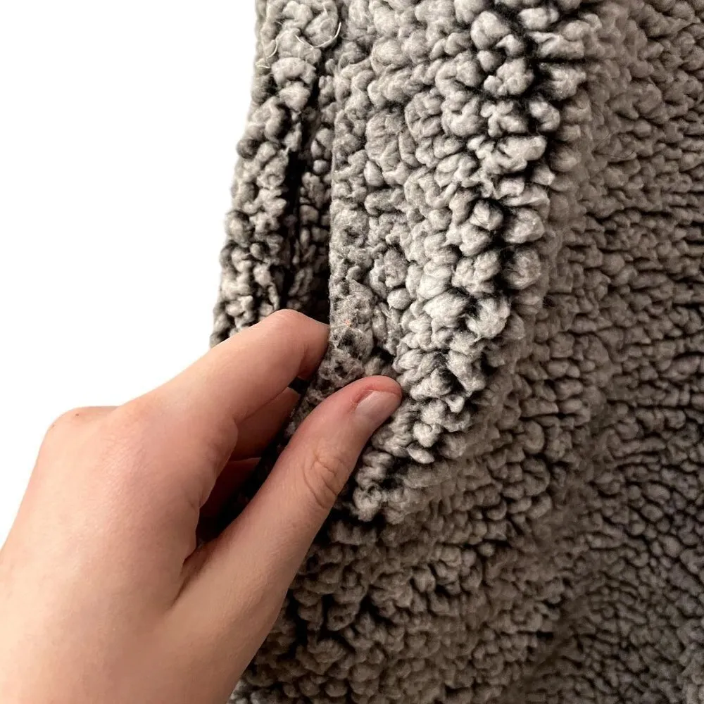 Royce faux fur comfortable fleece warm pockets half zip sweater jacket pullover - Image 6