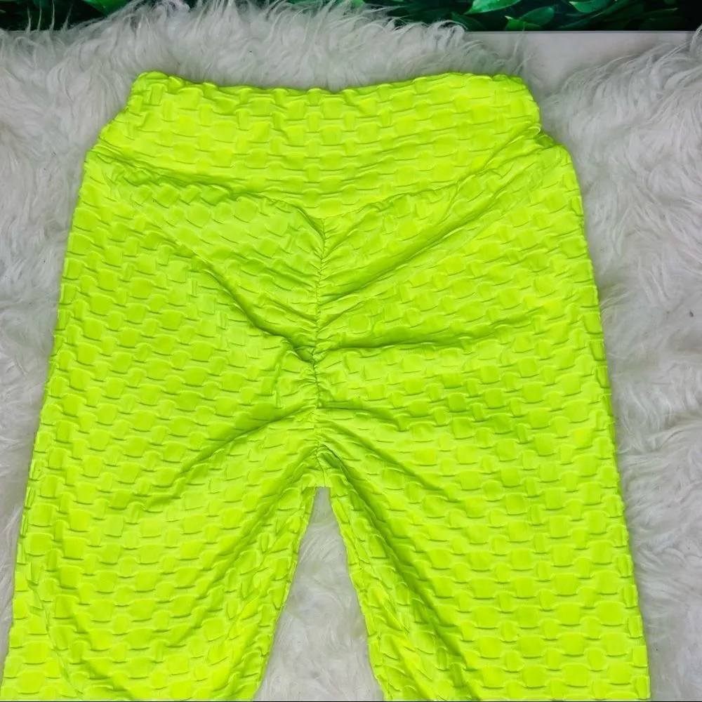 Neon yellow bright famous tik tok biker shorts S/M Yellow - Image 8