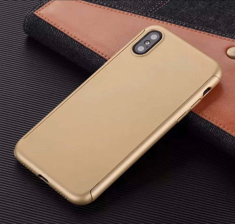 iPhone XS & X 360 Full cover shockproof case Gold - Image 6