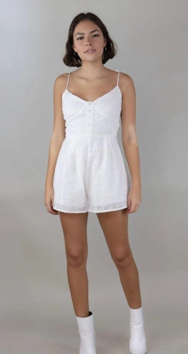 Cloud Ten White Eyelet Romper - Image 2